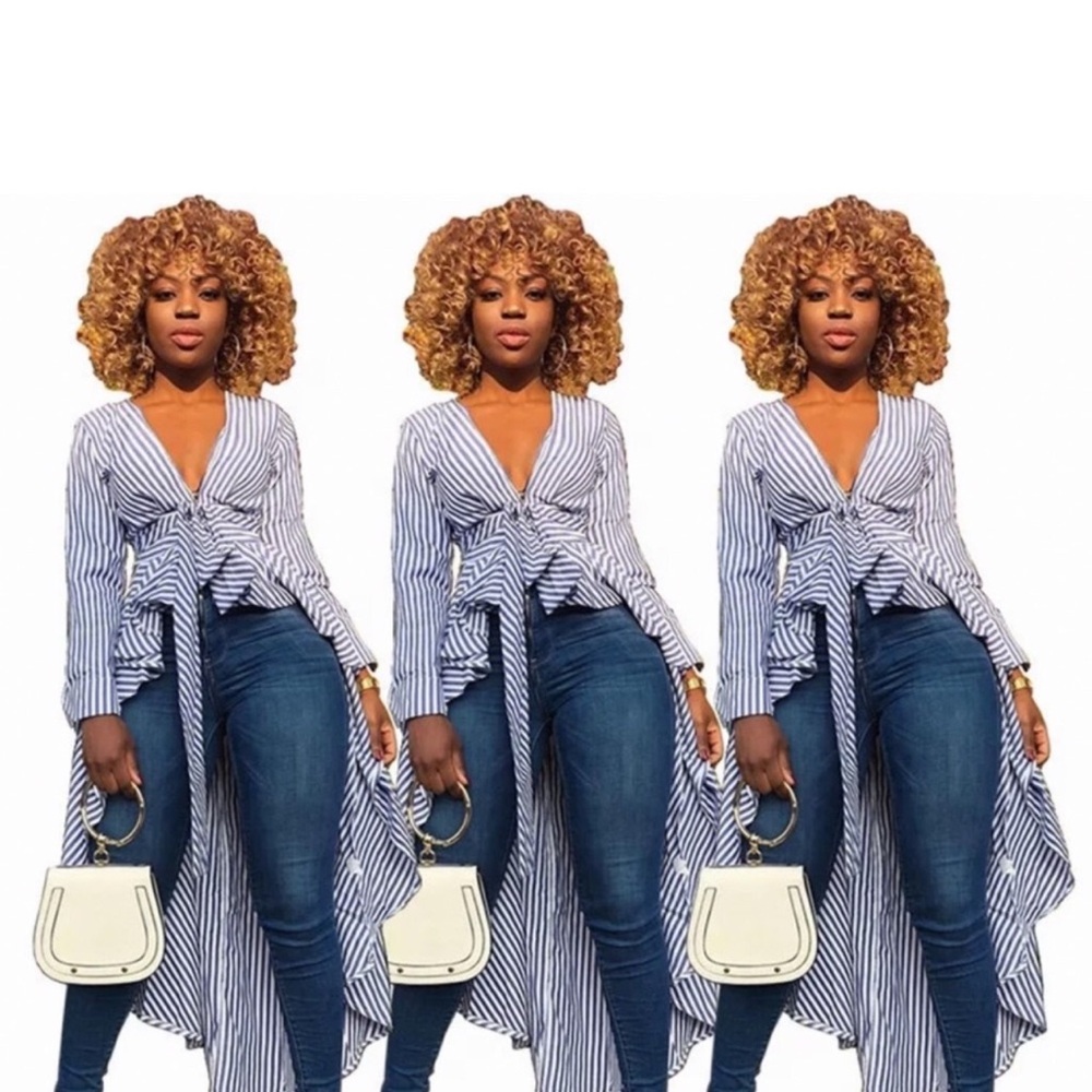 Striped Blue Blouse